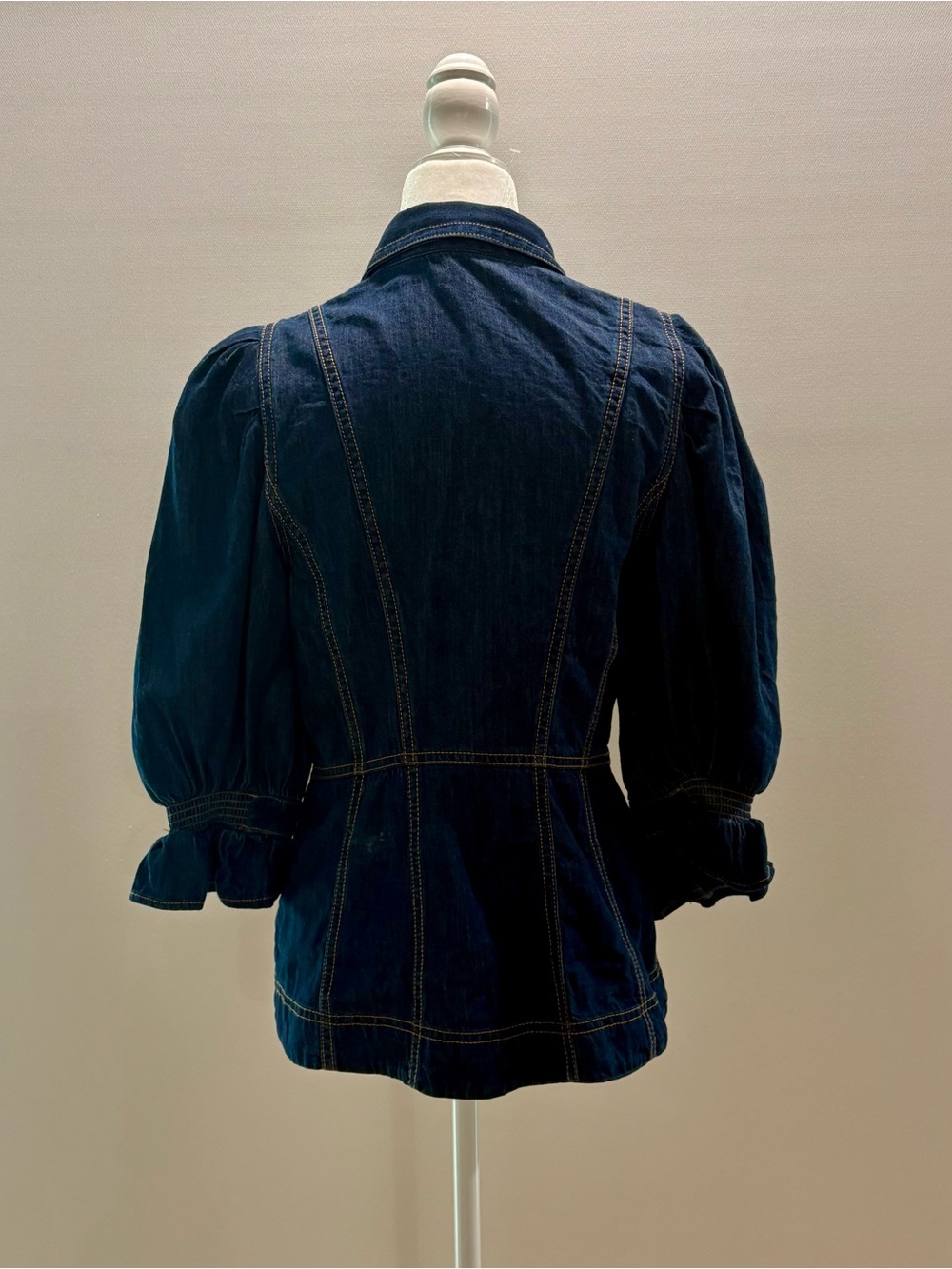 Anthropologie Puff Sleeve Denim Button-Down Shirt - Picture 6 of 6